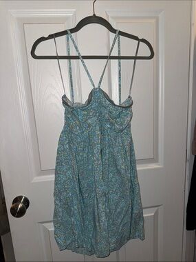Roxy Blue Paisley Mini Dress with Yellow Accents